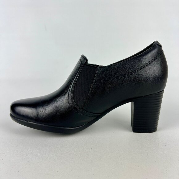 Clarks Womens Black Block Heel Zip Bootie Shootie Ankle Boot Comfort size 8.5 - Picture 7 of 16